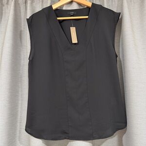 J. Crew Black V-Neck Sleeveless Blouse